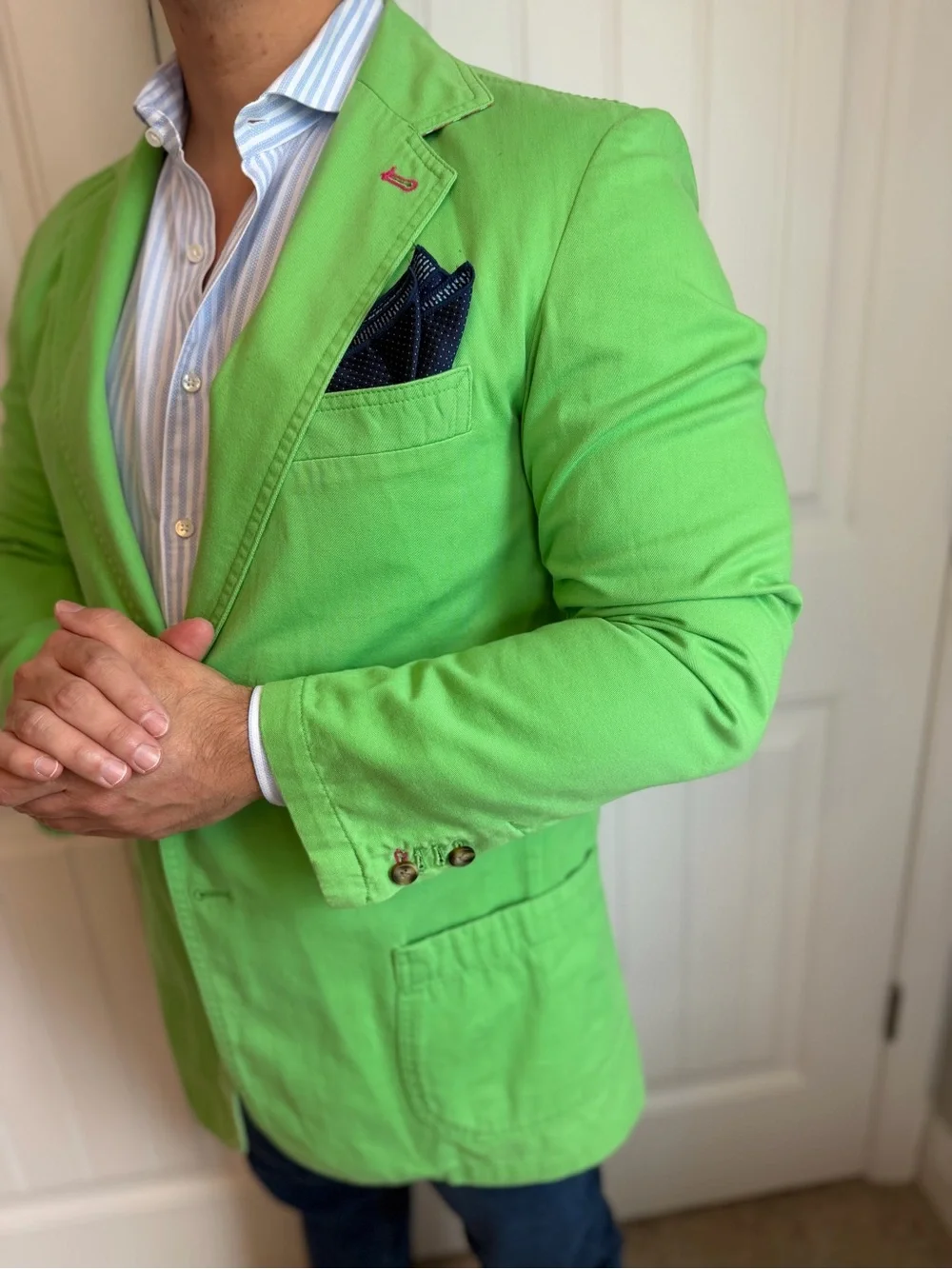 Vicomte Paris Palm Beach Lime Green Cotton Sports | Surgeon’s Cuffs | Large